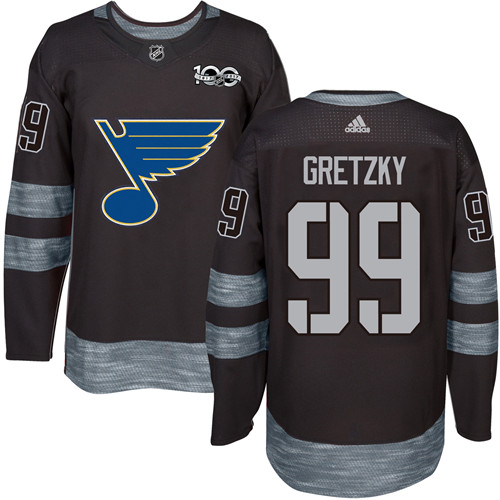 Adidas Blues #99 Wayne Gretzky Black 1917-100th Anniversary Stitched NHL Jersey